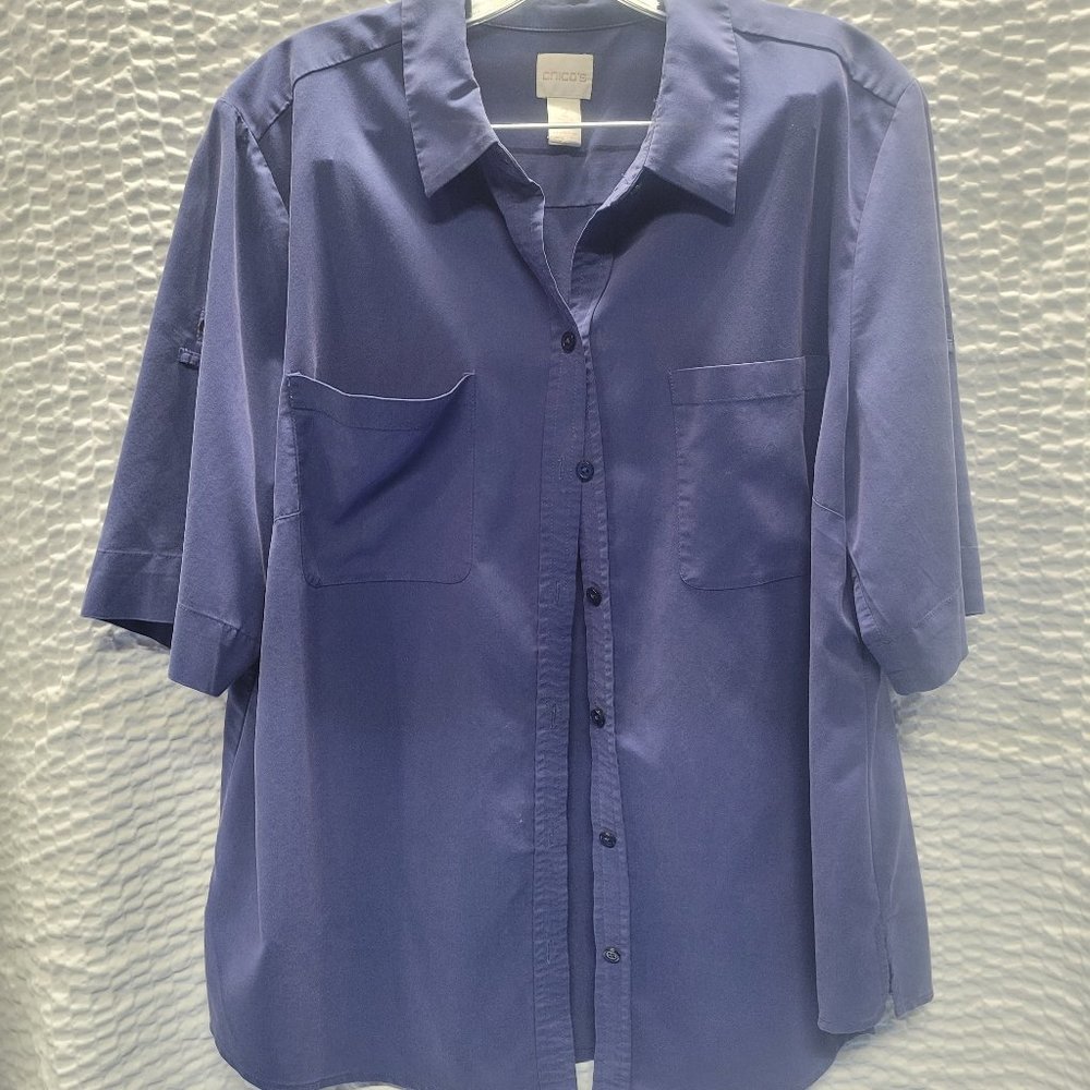 Chico's Short Sleeve Tops (1 Blue & 1 Pink)